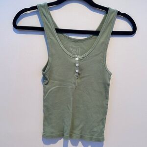 Tillys Full Tilt green henley tank top size xs
